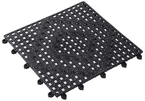 Bar Lux - Alfombrilla cuadrada para bar (30,5 x 30,5 cm), color negro