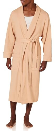 Amazon Essentials Herren Leichter Waffel-Bademantel (Erhältlich In Den Größen Schwer Und Groß), Helles Kamelbraun, M-L