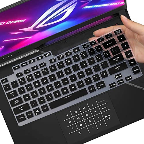 MUBUY-GOL Tastaturabdeckung für ASUS ROG Strix G15 G513 G533 Gaming Laptop, Schwarz, Silikon, wasserdicht und staubdicht, US-Tastatur-Hülle