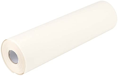 JEUIHAU Rouleau de papier à dessin naturel blanc, 44 cm x 25 m, rouleau de feuille blanche dessin, rouleau de papier de rechange, pour peinture, emballage, expédition, artisanat