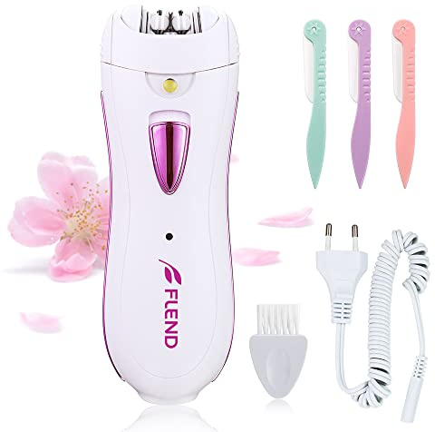 Flend. Epilatore Da Donna, Epilatore Per La Depilazione Facciale Da Donna, Epilatore A Scorrimento Liscio Per Il Viso, Rasoio Da Donna Per Gambe, Ascelle, Zona Bikini, Rosa
