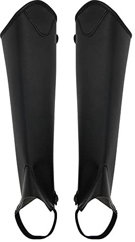 Tbest Halbchaps aus Leder, Superfaser-PU-Halbchaps für Erwachsene Zum Reiten, Körperschutzausrüstung für Erwachsene (S