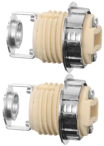 SEWACC 2 pièces Douille Céramique Support Ampoule à Vis Base Porcelaine avec Anneau Métallique pour Suspension et Plafonnier Installation Facile et Sécurisée