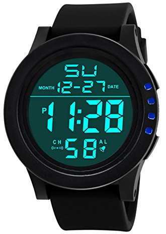 Digital kvarts sport LED herrmodeklocka herrklocka Sbbn031, BLÅ, En storlek