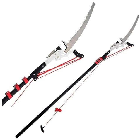 Pole Pruning Saw, Telescopic Tree Pruner, Extendable Tree Pruner Lopper 2 in 1 Gardening Tool with Cutting Blade