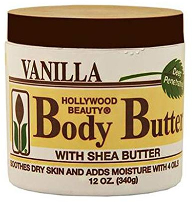 HOLLYWOOD BEAUTY~~ORGANIC~~BODY BUTTER WITH SHEA BUTTER 12 OZ TUB