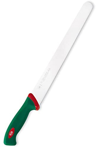 Sanelli Premana Professional Coltello Pane, Acciaio Inossidabile, Verde/Rosso, 32 cm