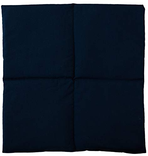 Coussin carré aux grains d´épeautre 40x40cm compartimenté en 4 - bleu foncé - Bouillotte sèche