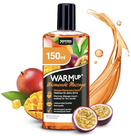 JOYDIVISION Warmup 150 ml Massageliquid mit Fruchtiger Mango-Maracuja Duft & Geschmack I Wärme-Effekt I wie Massageöl