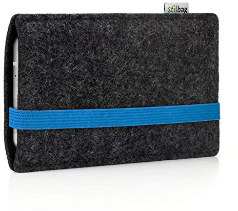 stilbag Leon, borsa per e-Reader per Tolino Vision 5, in feltro di lana, con elastico verde, prodotta in Germania
