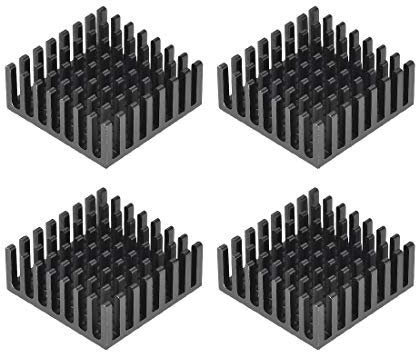 sourcing map 4Stk. Kühlkörper Thermoklebepad zur Kühlung von 3D Druckern 10x25x25mm Schwarz