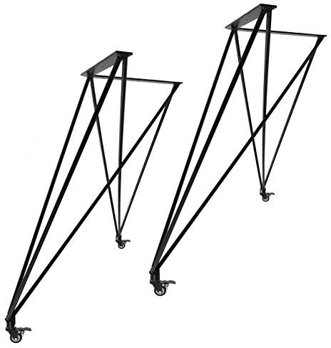 Natural Goods Berlin 2X Tischgestell X Set Hairpin Legs Tischbeine |12mm Stahl | Esstisch, Schreibtisch, Bank, Couchtisch | Schwarz, Weiß (H 79cm (Schreibtisch mit Rollen), Schwarz)