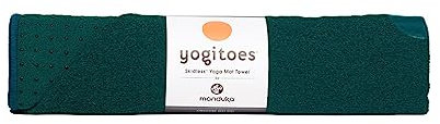 Manduka Yogitoes Yogamatten-Handtuch – leichte, schnell trocknende Mikrofaser, rutschfeste Technologie, Verwendung in Hot Yoga, Vinyasa und Power, 180,3 x 61 cm, Tiefsee
