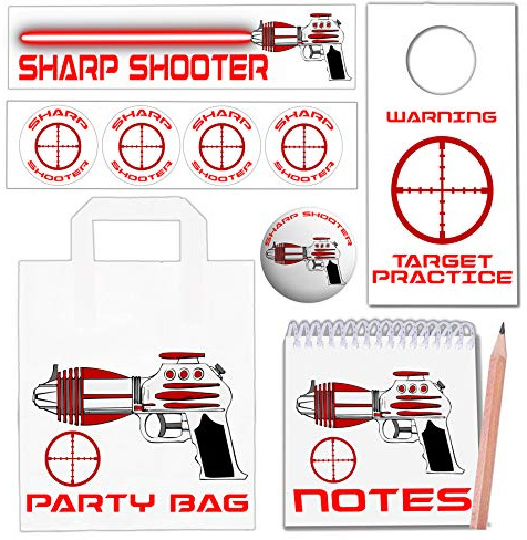 AK Giftshop Laser Tag Party Bags with Fillers (12 Sets)
