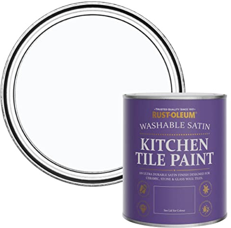 Rust-Oleum Blue water resistant Kitchen Tile Paint in Satin Finish - Icecap 750ml
