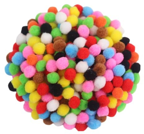 200 Pezzi Pom Pom Colorati per Lavoretti 2cm Set Pompon Decorative con 9 Colori Vivaci | Ponpon Colorati Morbidi per Feste, Ghirlande, Accessori per Capelli & DIY | Tonalità Accese & Soffici