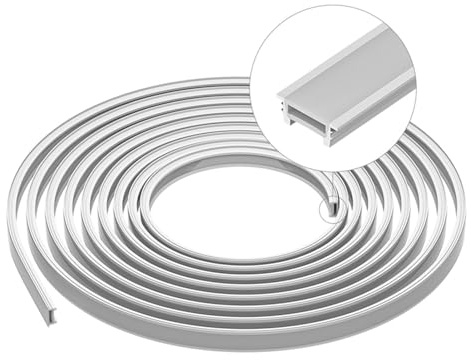 CiCixixi LED-silikonprofil T2010, 3 m, för 10–12 mm LED-remsor, flexibel, IP67 vattentät, 120° utstrålningsvinkel – utan LED-remsa