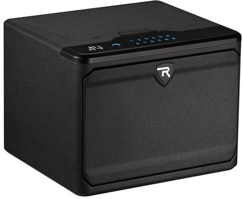 RPNB Smart Home Safe, Touchscreen Biometric Safe, High Capacity Dual-Layer Jewelry Safes with Biometric Fingerprint, Temperature Humidity Monitor, Pop Open Lid, Kube Knight Series