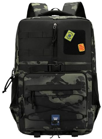 Generico Zaino Tattico da Esterno da 35 Litri Sport Viaggi Alpinismo Escursionismo Mimetico Zaini Nero Grande Capacità Borsa da Lavoro con Tracolla Posteriore (camouflage)