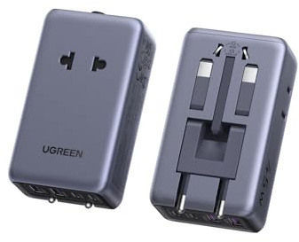 UGREEN 6 EN 1 Adaptador Enchufe Universal Viaje PD 45W 2 Tomas AC 4 USB C