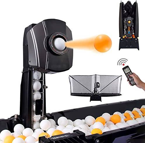 Automatisk bordtennisrobot, 36 snurrvariationer för förbättrad ping pong-övning, smart bolllauncher för kompetensförbättring och träningspass