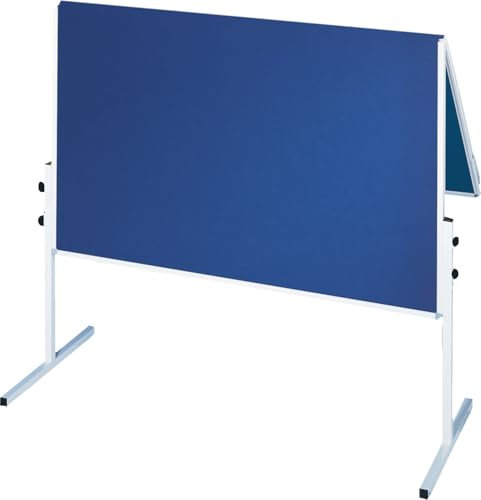 FRANKEN Moderationstafel X-tra!Line, doppelseitig, pinnbar, 120 x 150 cm, blau/Filz, klappbar, Pinnwand mit Standbeinen, CC-UMTF-G03