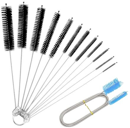 Juego de cepillos de limpieza pequeños, 12 unidades, con 155 cm, cepillo de limpieza flexible, tubo de drenaje, limpiador de pipas