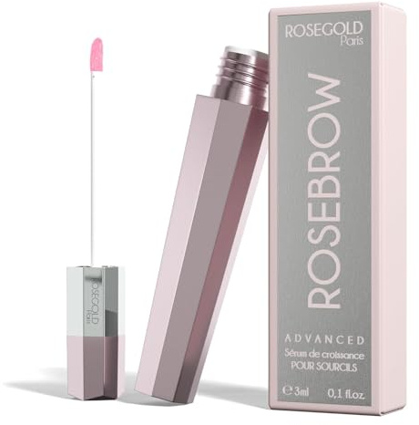 ROSEBROW Advanced Sérum de Croissance pour Sourcils Naturel par ROSEGOLD, Serum Sourcils Pousse +fournis +longs +épais, Fabriqué en France, sans hormone, Vegan (Cure 1 mois)
