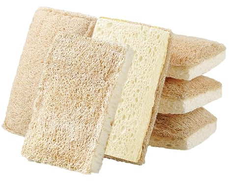 HDGSAFD 6 Spazzole in Spugna per Pulizia Luffa, Spazzole per La Pulizia della Cucina, Spazzole per Piatti, Strumenti per La Pulizia, Spazzole per La Pulizia Durevoli