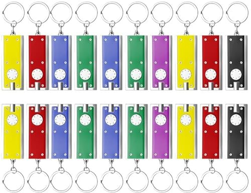 GOEDCH 20 Stück LED Schlüsselanhänger Taschenlampe: Mini Taschenlampe Schlüsselanhänger, Portable Bright Battery Powered Key Ring Torch, Taschenlampe Kinder für Outdoor Camping, Farben Zufällige