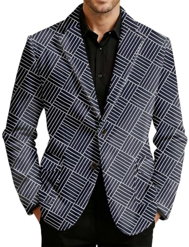 Genérico Blazer Hombre Pana Americana Hombre Chaqueta Formal Estampado Vintage Elegante Diseño Clásico Casual para Ocio Fiesta