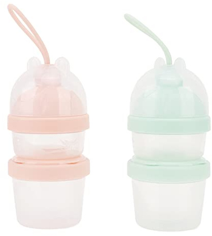 Generic Baby Formula Dispenser Bärbar Twist Lock-behållare för Resande Mammor 2 Enheter - Transparent PP