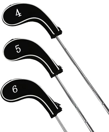 Longridge 4-Sw+Gw Neopren-Golfeisenhüllen-Set mit langem Hals – Silber/Schwarz