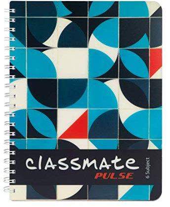 Classmate Premium 6 motiv spiral anteckningsbok – 203 mm x 267 mm, mjukt fodral, 300 sidor, olinjerad