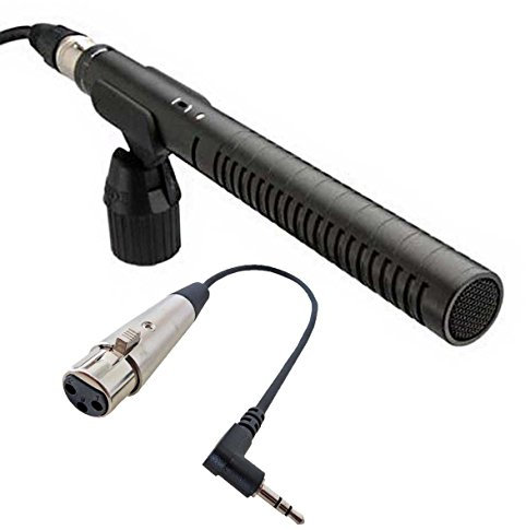 Rode NTG 1 Directional Microphone with Keepdrum 025XJ Microphone Cable XLR3 °F To 3.5 mm Trs Right-Angle Connector for Camera
