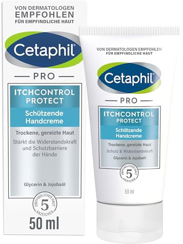 CETAPHIL PRO ItchControl Protect Schützende Handcreme, 50ml, Für sehr trockene und gereizte Hände, Stärkt die Widerstandskraft der Hände, Mit Jojoba-Öl und Glycerin