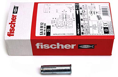 Direct Channel EA II M12 x 50 mm, 25 Stück (Silber, Sechskant mit Rand, Stahl, Einschlaganker, Anker, 2076573031)