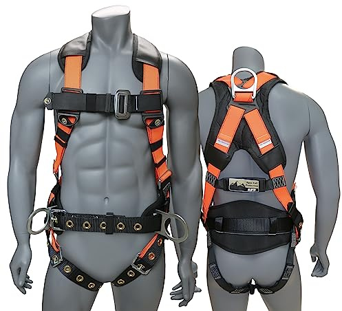 AFP Demon Fall Protection Comfortable Safety Harness (OSHA/ANSI PPE), Harness for Men Construction, Safety Harness Fall Protection Kit