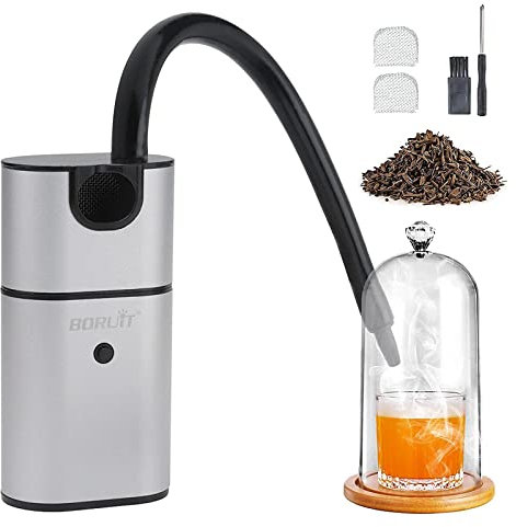 BORUiT Smoking Gun BBQ Cold Food Smoker, Portable Smoke Infuser Cheeses Salmon Sausage Meat Cocktail Smoker Handheld Portable BBQ Smoker with Wood Chips