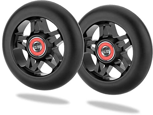 NONMON 100mm Scooter Rollen, 2 Stück 100mm Scooter Ersatzräder 88A mit ABEC-9 Lager, Aluminium Speichenkern für Apollo Albott Cox Fuzion und meiste Pro Stunt Freestyle Scooter mit 100mm Wheels
