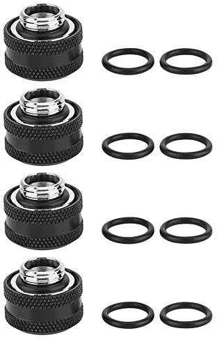 Queen.Y 4 Pièces Raccord de Compression de Refroidissement par Eau pour Tube Acrylique Rigide OD 14Mm pour Système de Refroidissement par Eau PC