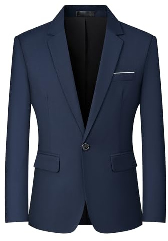 Men's Blazers Slim Fit Sport Coat One Button Lightweight Mens Suit Jacket
