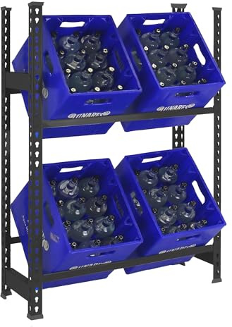 Simon Rack Scaffale per casse di bevande, Ripiano per 4 cassette, 1000x800x300 mm, Ripiano per casse di bevande in metallo, Anthracite - Simonbottle