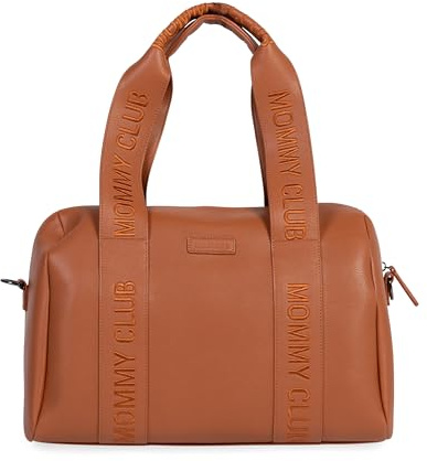 CHILDHOME, Baby Changing Bag, Mommy Bag, Baby Changing Mat Included, Plenty of Storage Space, Stroller attachments, Shoulder Strap, Cotton, 22L, Mommy Club Signature, Brown