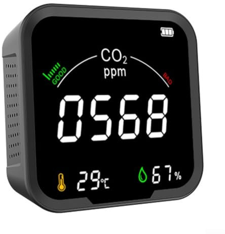 Premium Air Monitor, rilevatore di anidride carbonica conveniente calibrazione, ricarica USB, ampia applicazione (senza WiFi)