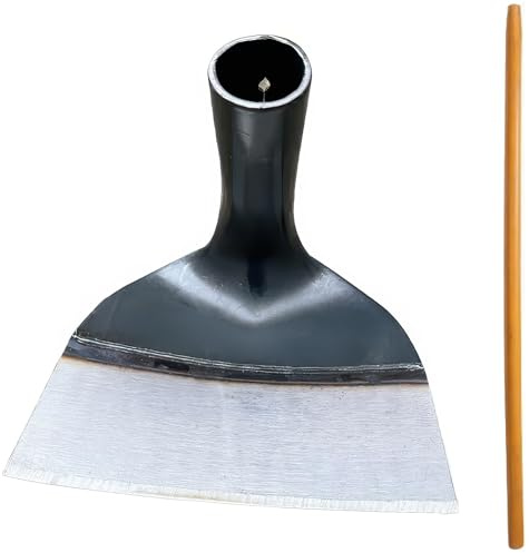 WY8 Heavy-Duty Garden Hoe Steel Hoe Head with 1.2m Handle, Durable Weeding, Digging & Cultivating Tool for Gardening, Farming, Landscaping & Soil Preparation, Strong & Rust-Resistant (18cm)