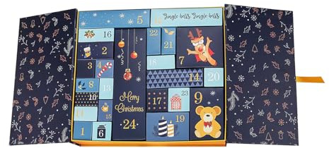 Christmas Advent Calendarss Boxes to Fill, 24 Days Countdown Calendar Package Wrap, Christmas Eve Packaging Empty Box, Fillable Empty Cardboard Number Boxes For Kids, Adults