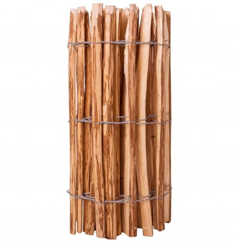 Generico Staccionata in Legno di Nocciolo 90x500 cm,Marrone,15.1kg,43137