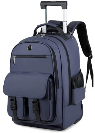 FANDARE Bolsa con Ruedas para Laptop se Adapta a portátiles de hasta 15.6 Pulgadas Hombre Bolso para Maestra Mochila Profesor con Ruedas Mochilas de Trabajo Bolsa Roller para Viajes Negocios Azul