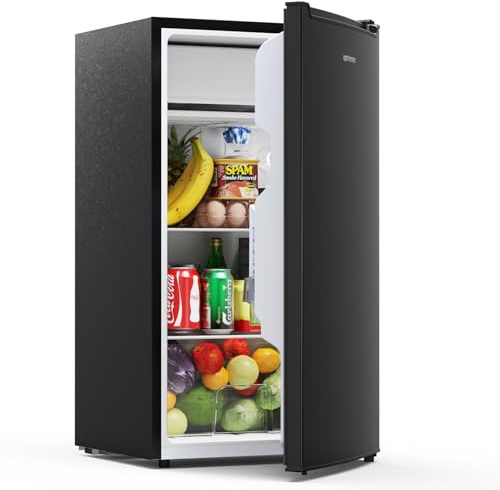 Upstreman 85L Frigorífico Sin Congelador, 0-12°C 5-niveles Regulación de Temperatura, LED-Beleuchtung, 39 dB Silencioso, Energéticamente Eficiente para Dormitorio, Oficina, Cocina, CR85-Negro